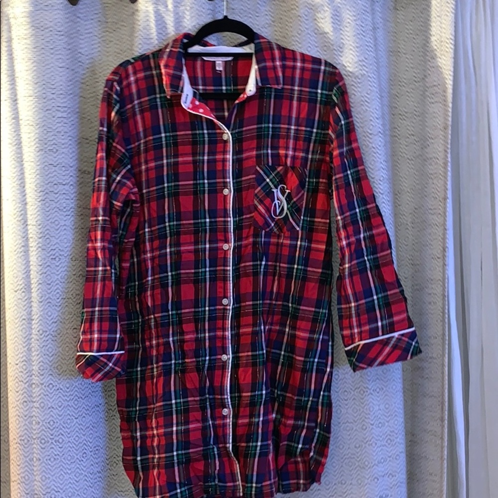 Victoria’s Secret red flannel sleep shirt